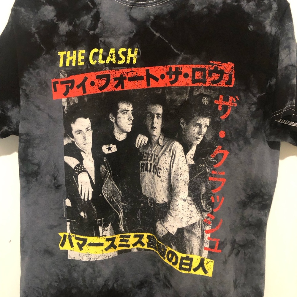 The Clash Black Tie Dye Band Shirt - Picture 2 of 4